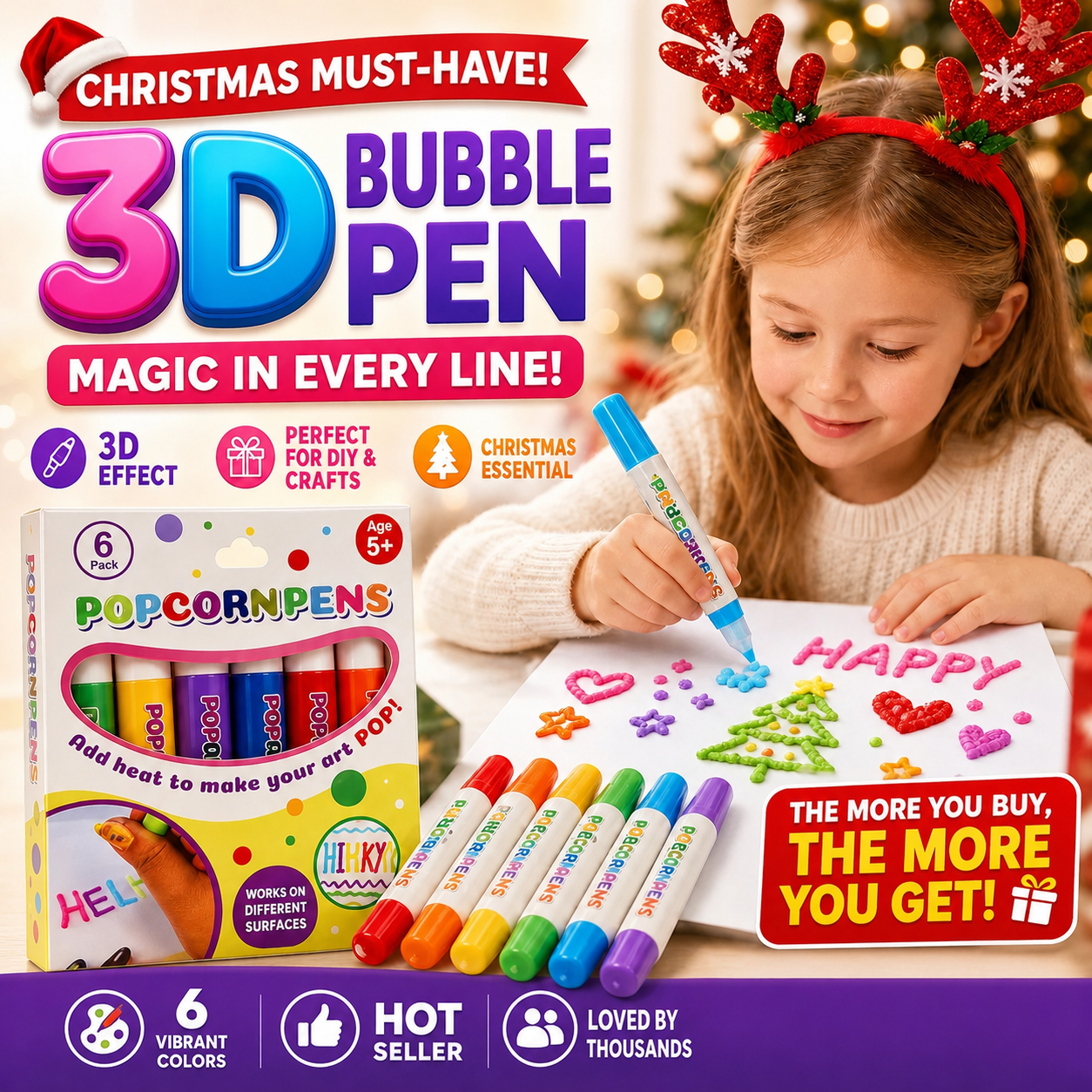 💥Hot Sale 50% OFF - DIY Bubble Popcorn Drawing Pens