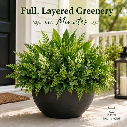 🔥🔥18-Piece Artificial Greenery Arrangement Set – Mix & Match Faux Plant Fillers（Free floral foam）