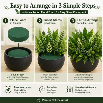 🔥🔥18-Piece Artificial Greenery Arrangement Set – Mix & Match Faux Plant Fillers（Free floral foam）