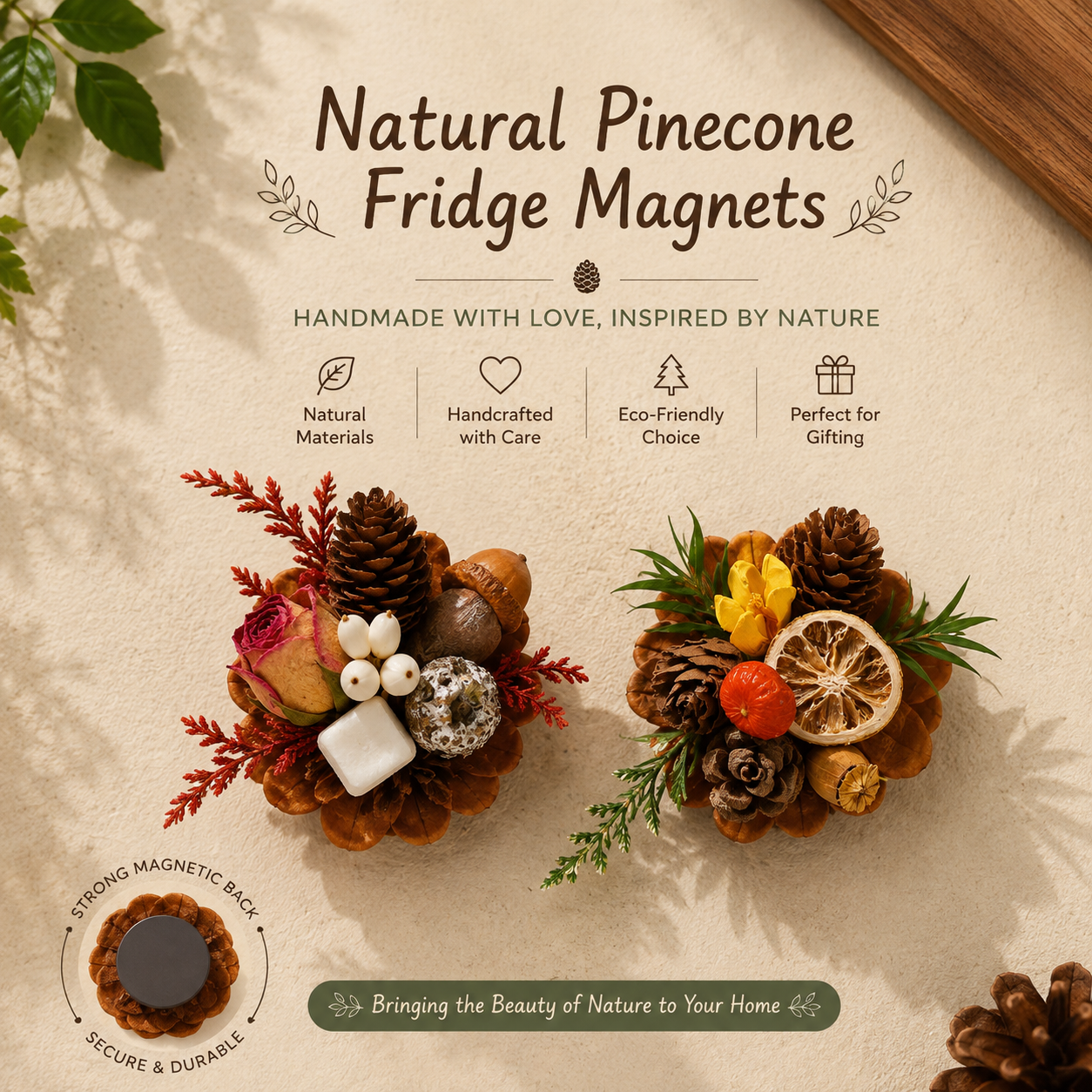 🔥Last Day 49% OFF-Magnetic Fridge Magnets Made of Natural Plant Pinecones