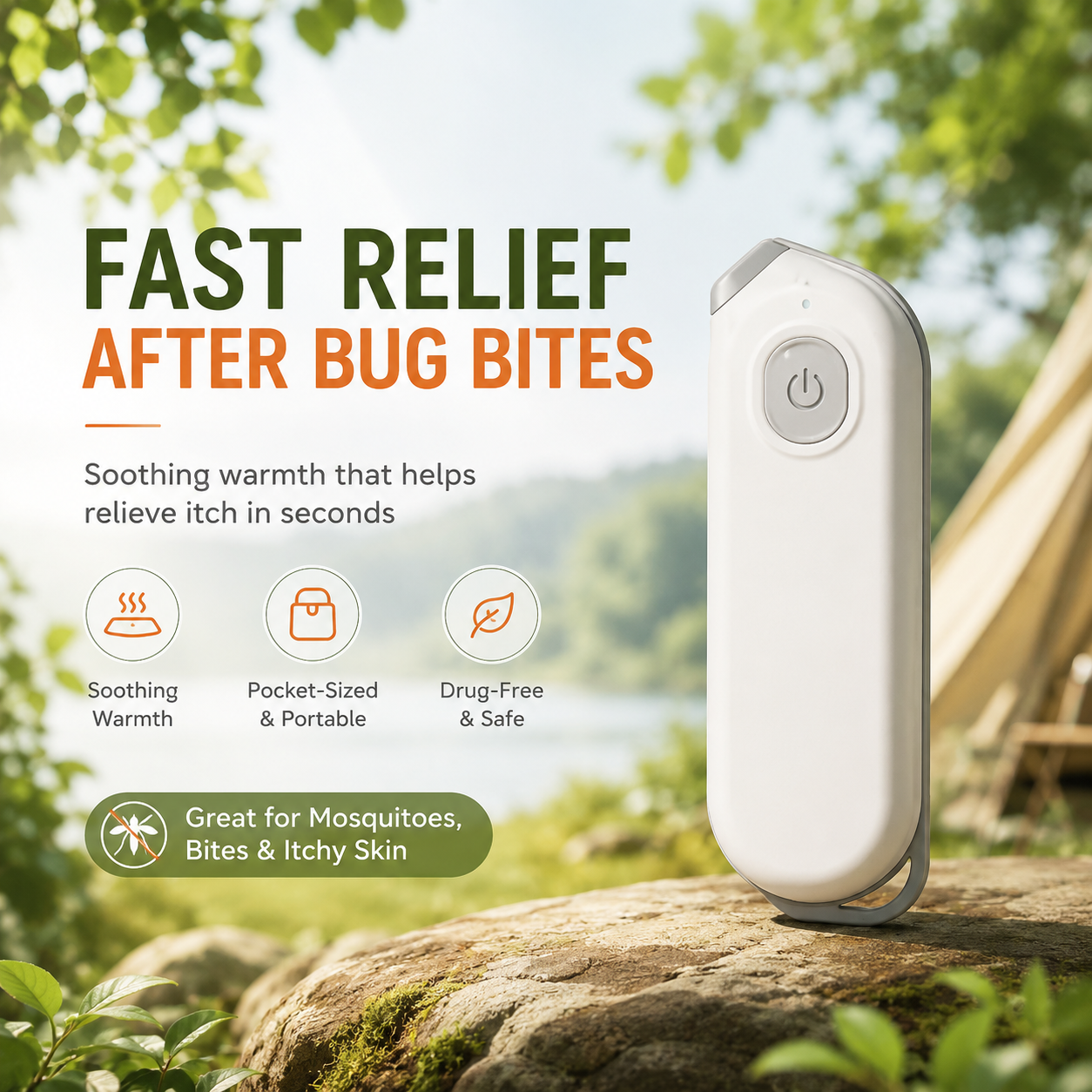 🔥Last Day 53% OFF-Portable Hot‑Compress Electric Itch‑Relief Device, Heating Soothing Stick for Adults and Toddlers for Outdoor Use
