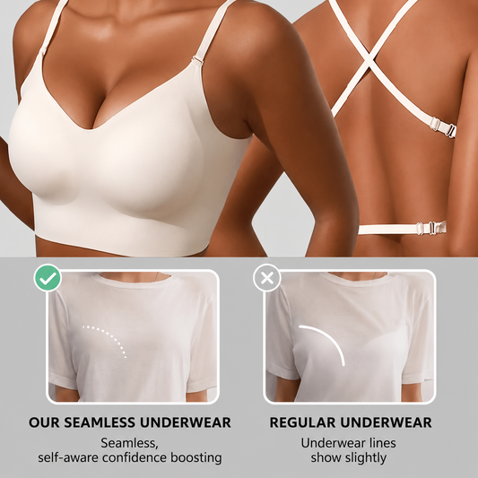 🔥🔥 Wireless Back‑less Solid‑Color Women's Bra