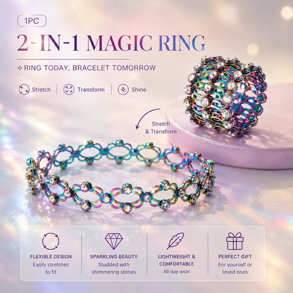 🔥💍2-in-1 Transforming Stretch Ring Bracelet – Two Elegant Looks in One
