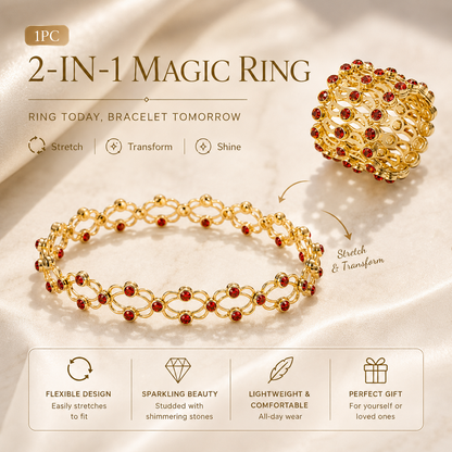 🔥💍2-in-1 Transforming Stretch Ring Bracelet – Two Elegant Looks in One