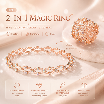 🔥💍2-in-1 Transforming Stretch Ring Bracelet – Two Elegant Looks in One