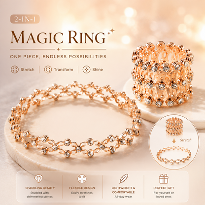 🔥💍2-in-1 Transforming Stretch Ring Bracelet – Two Elegant Looks in One