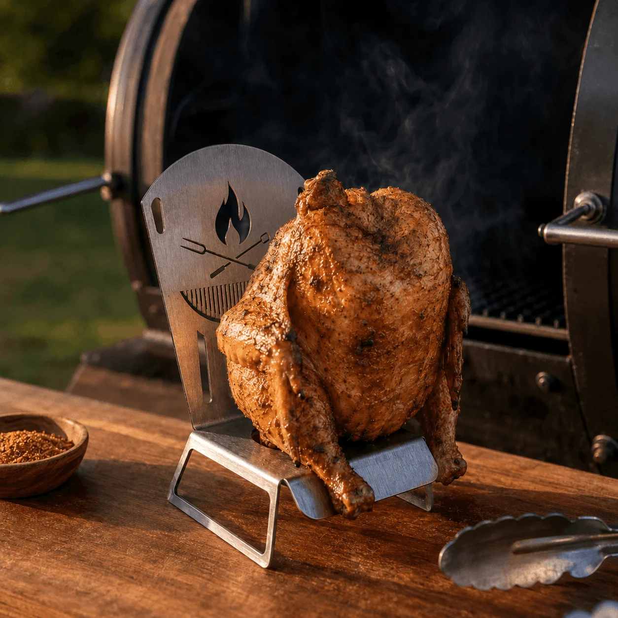 🍗Metal Beer Can Chicken Chair – Upright BBQ Roasting Stand🍗