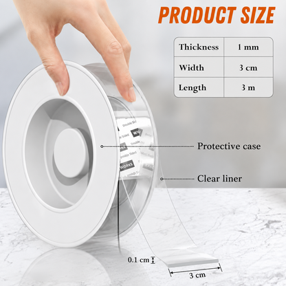 ✨Extra Large Double Sided Tape, Clear & Tough Nano Tape, Multipurpose Mounting Tape