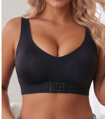 Cross Back Front Closure Wireless Posture Support Bra