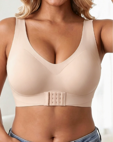 Cross Back Front Closure Wireless Posture Support Bra