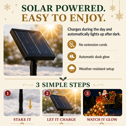 🎄🎅✨ 2026 New Santa’s Flying Sleigh Gift Cascade – Solar Christmas Garden Light