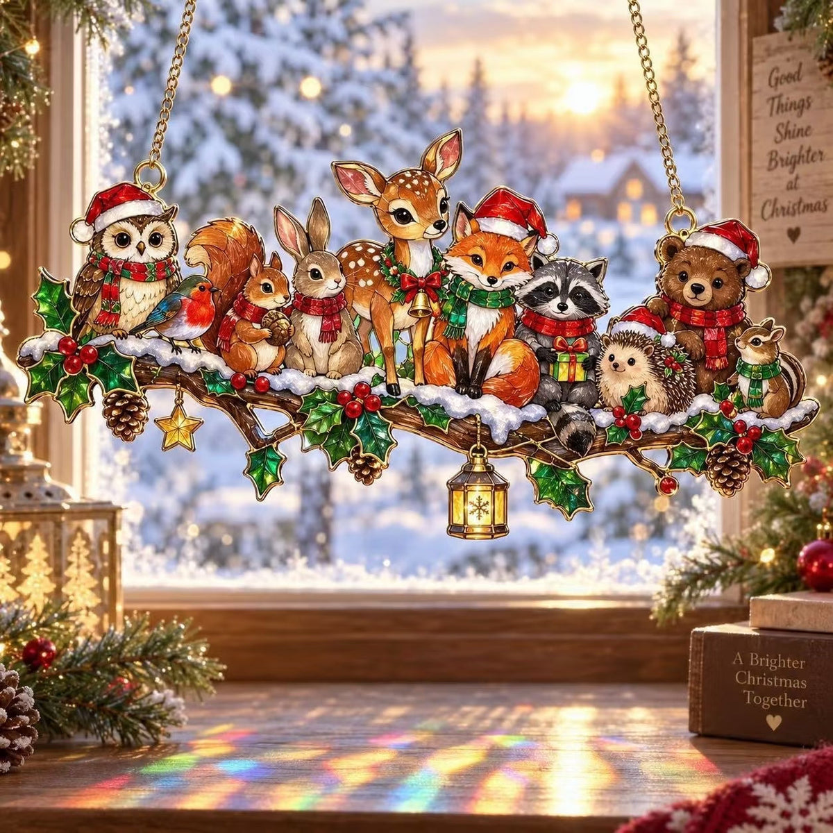 ✨ Whimsical Christmas Window Suncatchers – 11 Whimsical Stained-Glass Window Designs🎄