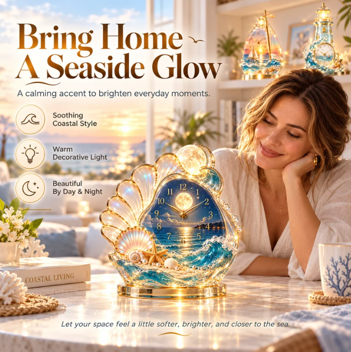 🌊 Coastal Glow Crystal Clock Collection — Bring the Beauty of the Sea Home ✨