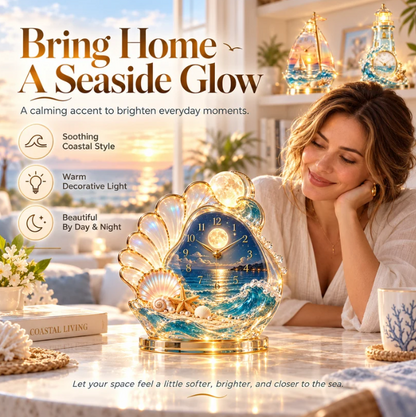 🌊 Coastal Glow Crystal Clock Collection — Bring the Beauty of the Sea Home ✨