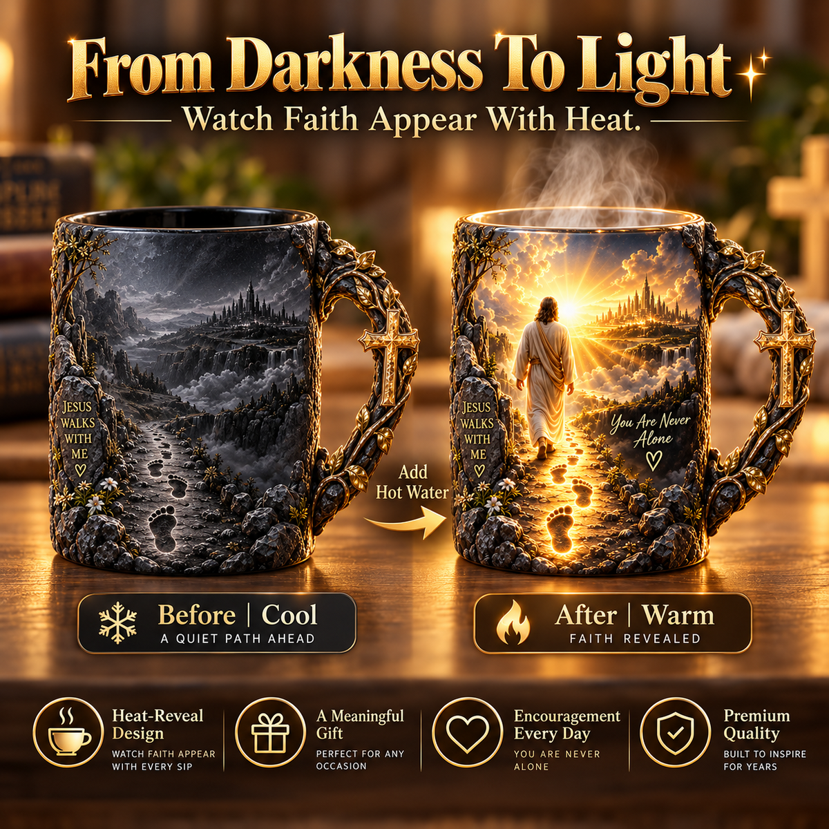 Heat reveal mug before and after