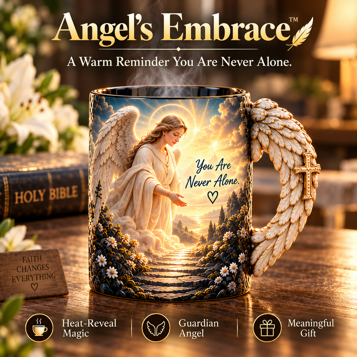 🔥Last Day 49% OFF🔥🪽 Angel’s Embrace™ ✨– Guardian Angel Heat-Reveal Mug | You Are Never Alone