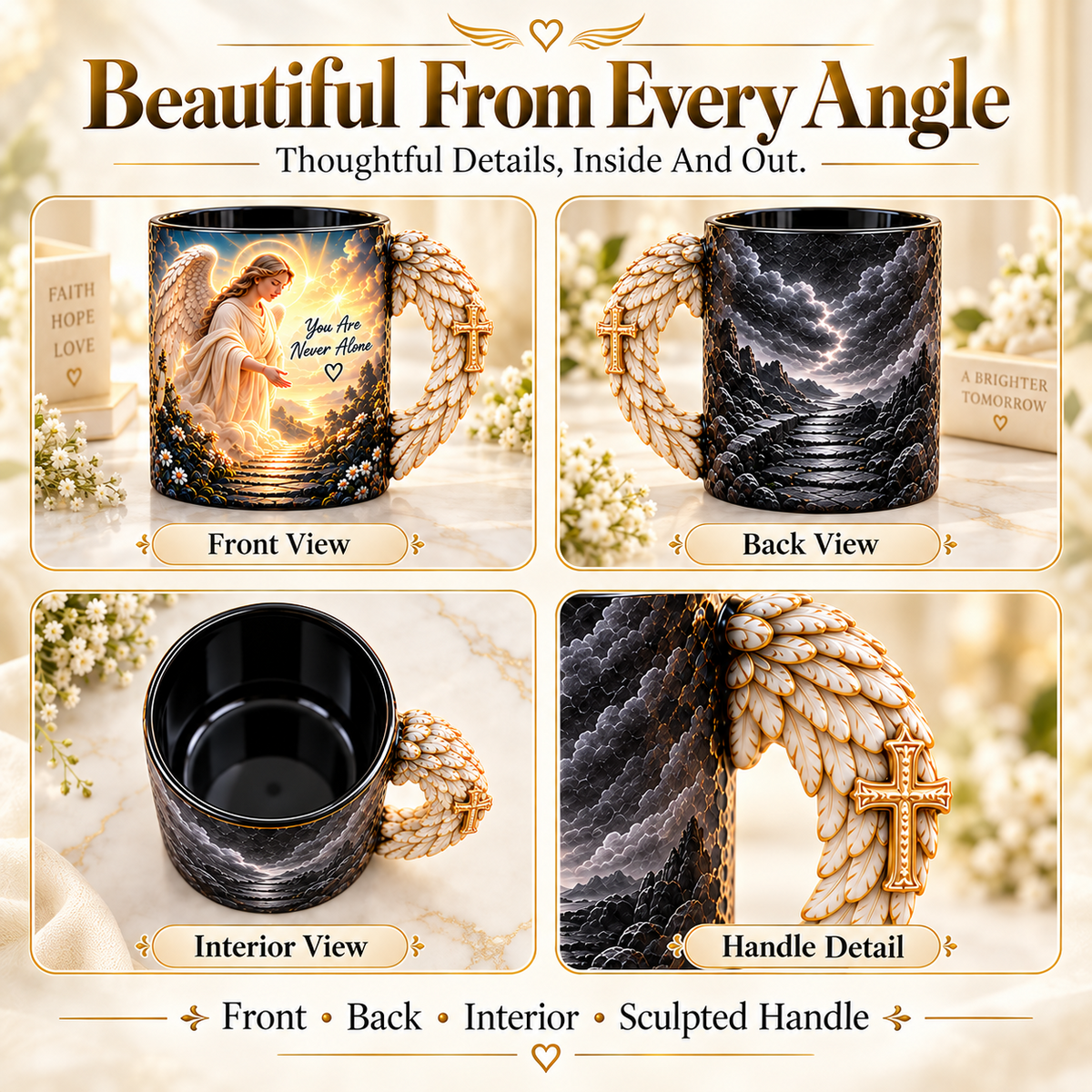 🔥Last Day 49% OFF🔥🪽 Angel’s Embrace™ ✨– Guardian Angel Heat-Reveal Mug | You Are Never Alone