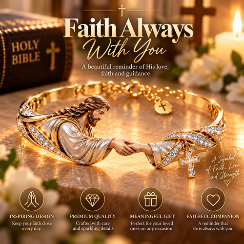 🔥 Last Day 50% Off 🔥Faithful Embrace™ | Jesus Holding Your Hand Bracelet – A Symbol of Faith & Love