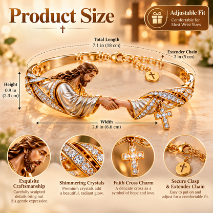 🔥 Last Day 50% Off 🔥Faithful Embrace™ | Jesus Holding Your Hand Bracelet – A Symbol of Faith & Love