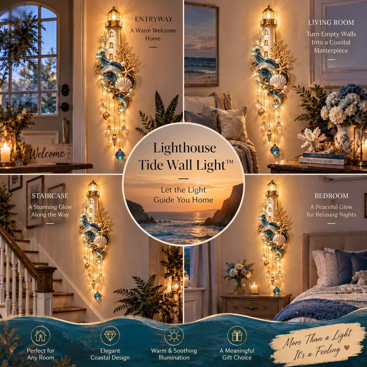 🔥Last Day 49% OFF🗼🌊 Lighthouse Tide Wall Light™ – Lighted Coastal Wall Decor