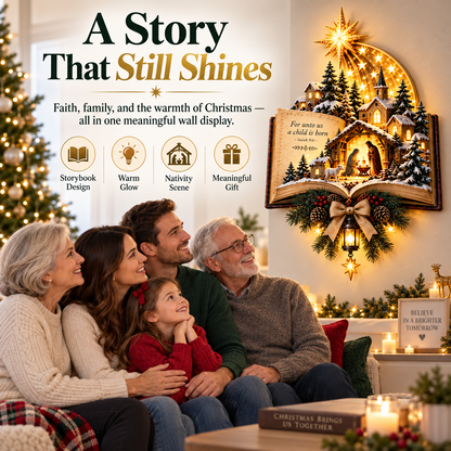 ✨Last Day 49% OFF✨✝️ A Story That Still Shines™ – Lighted Nativity Christmas Wall Decor✨🎄