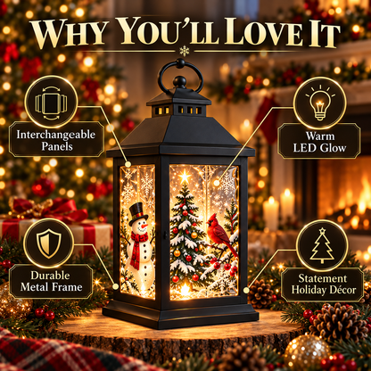 Interchangeable Crystal Lantern – Light-Up Holiday Décor