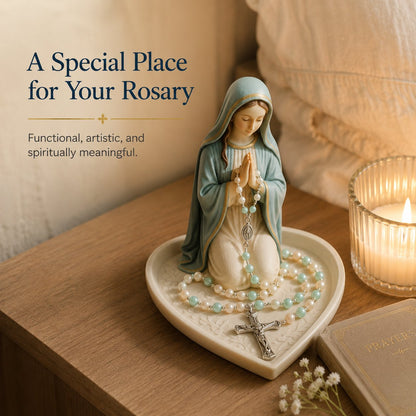 ✝️ Last Day 50% OFF - Graceful Faith Virgin Mary Ceramic Rosary Holder Keepsake Tray