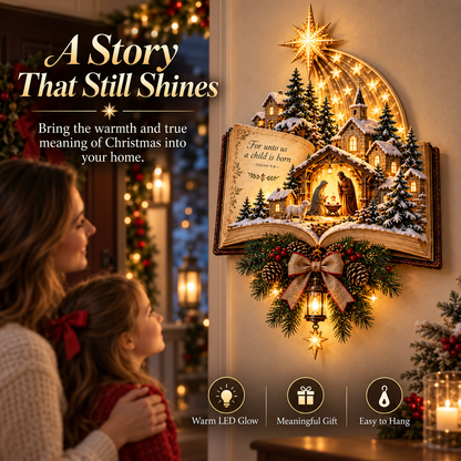 ✨Last Day 49% OFF✨✝️ A Story That Still Shines™ – Lighted Nativity Christmas Wall Decor✨🎄