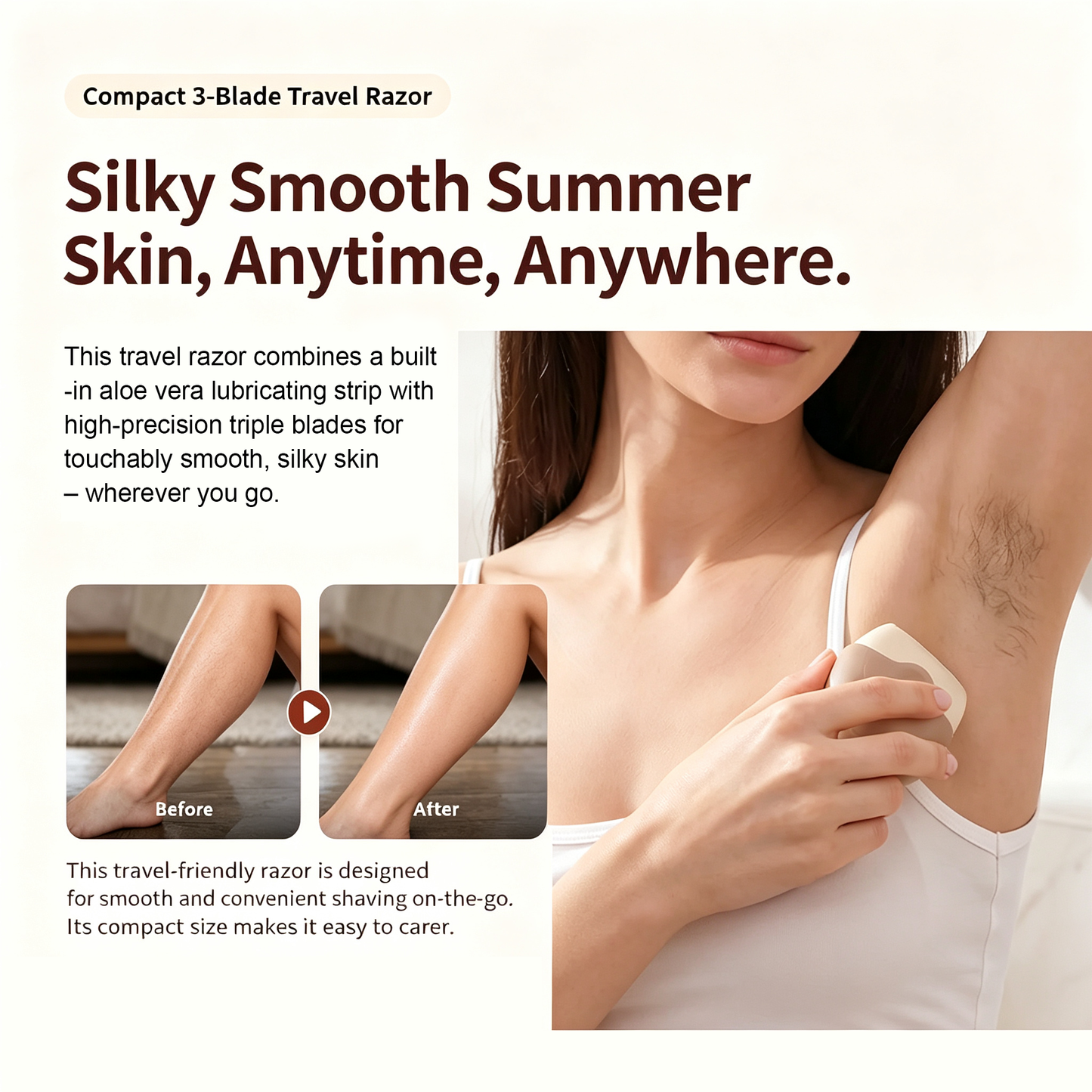 🥳2026 HOT SALE🥳💞50K+ SOLD!⏳✨Portable 3-Layer Hair Shaver with Rotating Cover