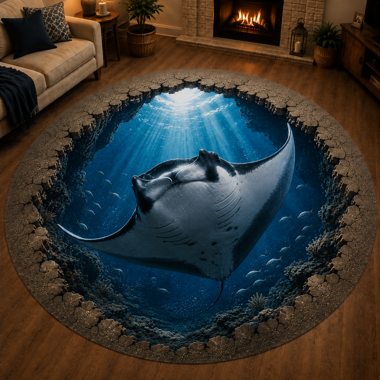 🌊 50% OFF Ocean Portal Illusion Rug™ - A Realistic 3D Ocean World Beneath Your Feet