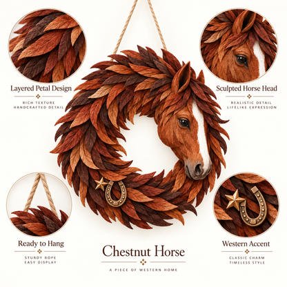 🐴🤎Rustic Horse Head Wreath – Western Farmhouse Wall & Door Decor🎁