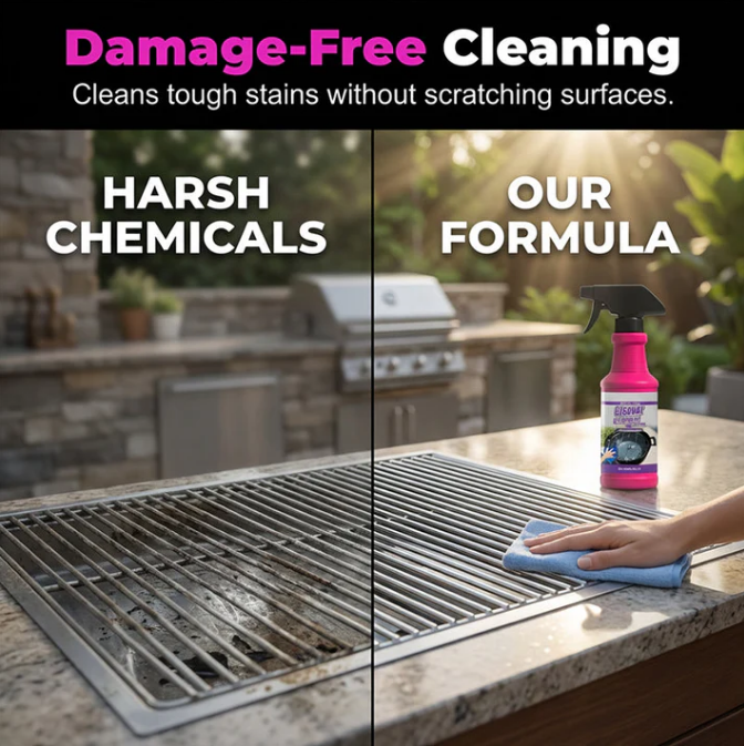 🔥 Buy 2 Get 1 Free  🧼 Powerful Grill Degreaser Spray – Kitchen Grease Killer & Heavy-Duty Clean✨