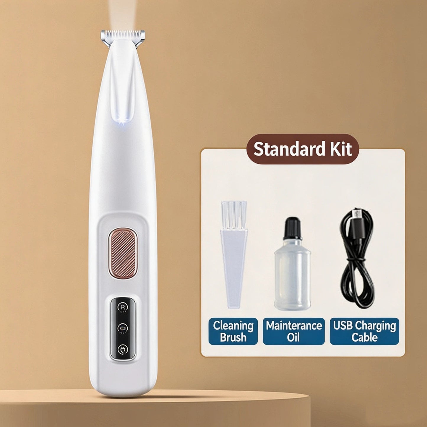 🐾 Rechargeable Pet Shaver – Waterproof & LED Light for Easy Home Grooming