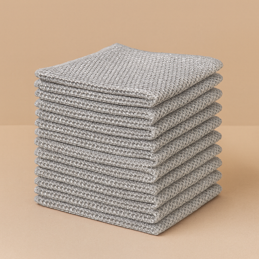 Double-Layer Silver Wire Scrub Dishcloth – Tough on Grease, No Sponge Smell