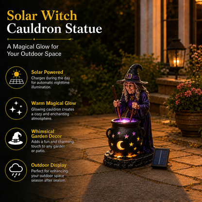 🧙‍♀️Halloween Witch Glowing Cauldron Solar Light