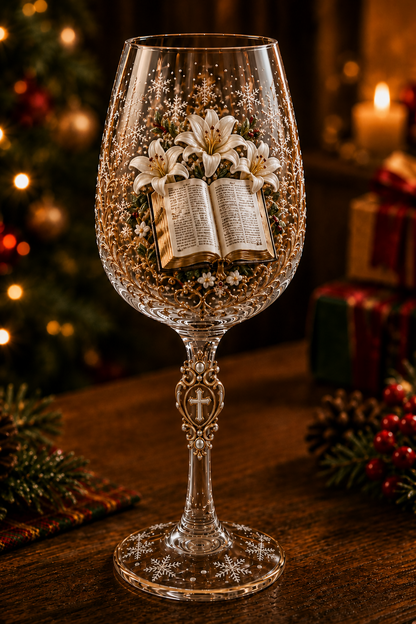 ✝️Faith & Grace 3D Christian Wine Glass Set ✨🎁