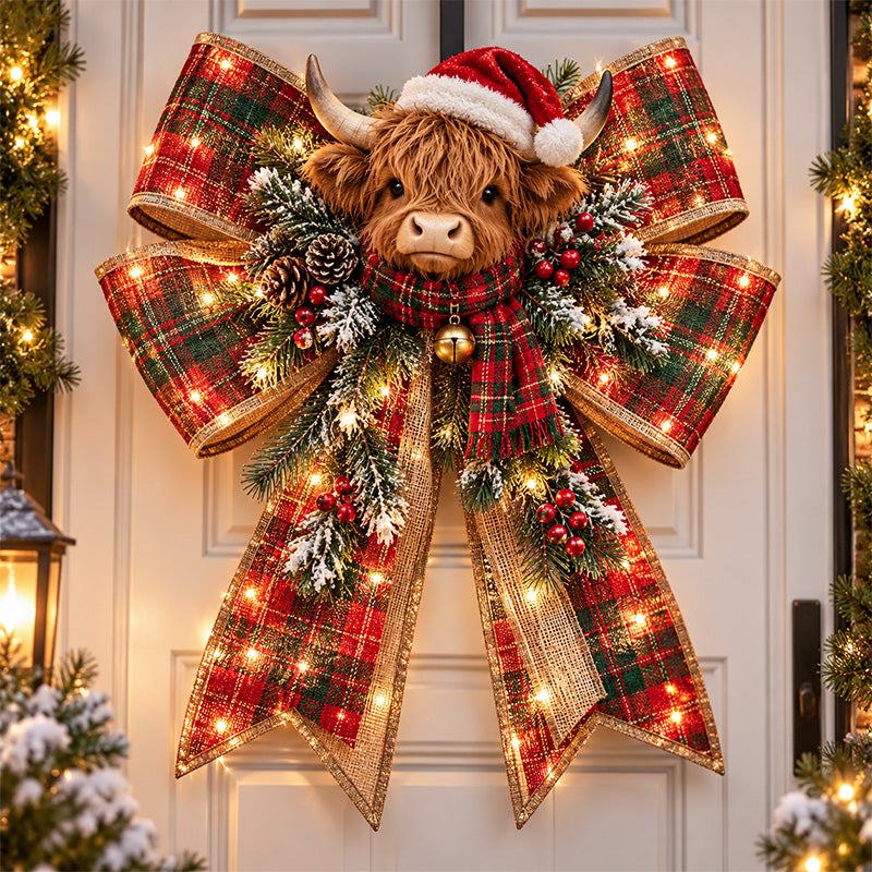 🎀🎄 Christmas Magic Bow Door Hangers – Oversized Light-Up Holiday Bows in 6 Festive Styles