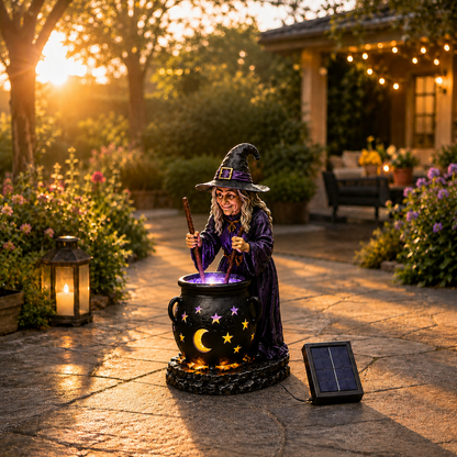 🧙‍♀️Halloween Witch Glowing Cauldron Solar Light