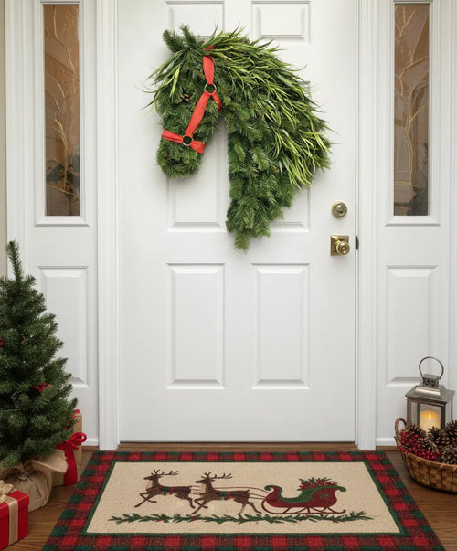 🐴Horse Head Wreath – Rustic Farmhouse Equestrian Door Decor✨