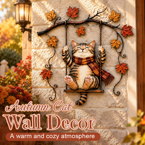 🐱Autumn Cat Metal Wall Decor – Swinging & Standing Cat Designs🍂🐈
