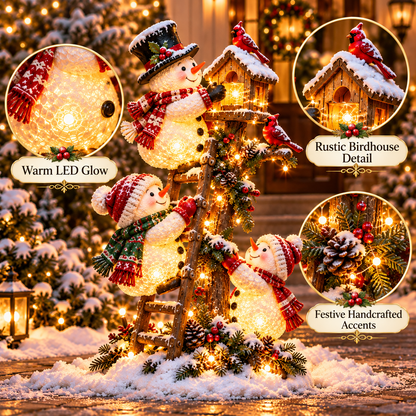 🔥 Last Day 50% Off ☃️ Snowman Birdhouse Ladder Glow™ – Lighted Christmas Porch & Yard Decor