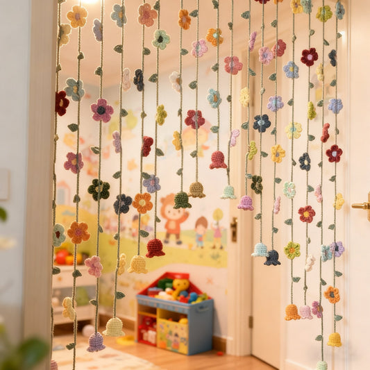 ✨Hand-Crocheted Flower Door Curtain