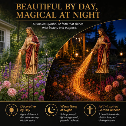 ✝️ Solar Jesus Fiber Optic Garden Light ✨ | Faith-Inspired Outdoor Decor(🔥Same as in the video)