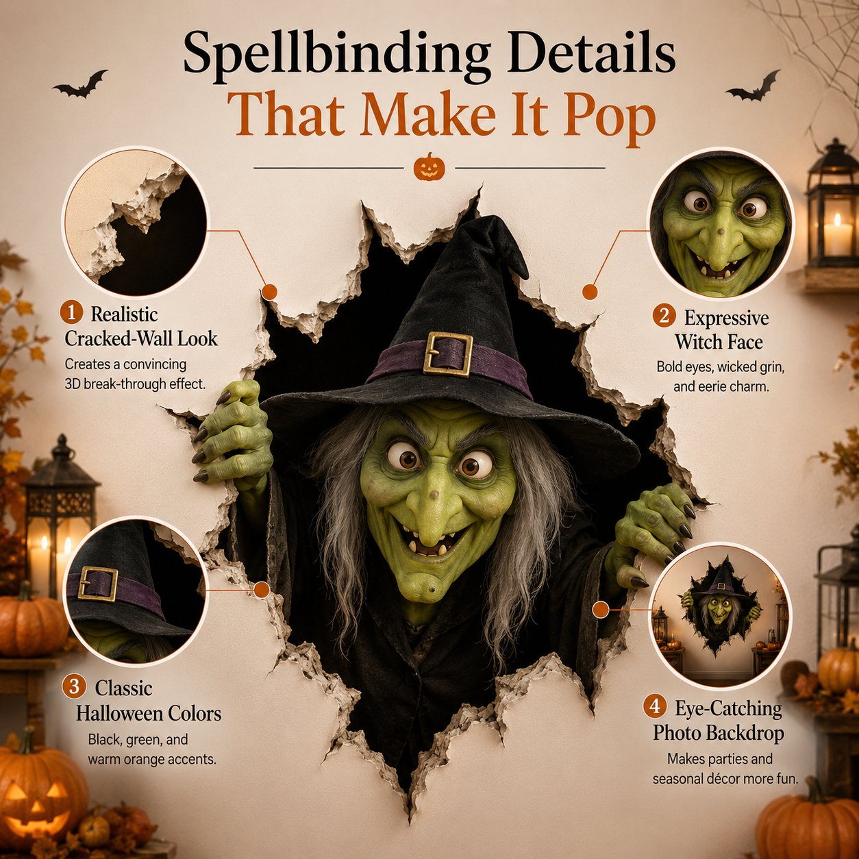 🔥 Last Day 50% OFF - 🎃Halloween Break-In 3D Wall Decals