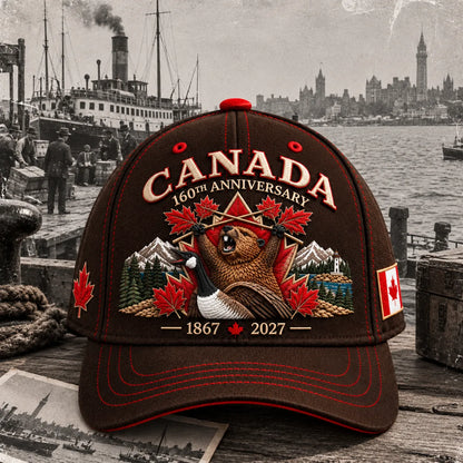 ⏰LAST DAY 50% OFF - 🍁 Canada 160th Anniversary 1867–2027 – Premium Embroidered Heritage Cap 100% Cotton