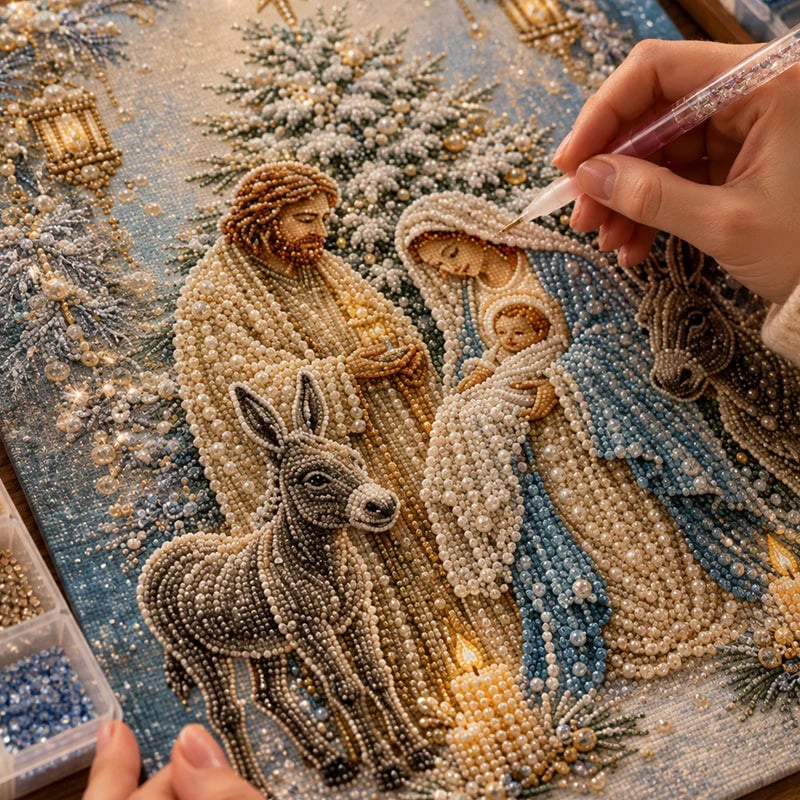✝️💎Nativity Scene Diamond Painting Kit | Jesus Christ Christmas Faith Art Decor🙏