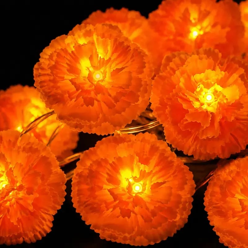 🎃Halloween Early Sale🎃🌼 Mexican Marigold Flower String Lights