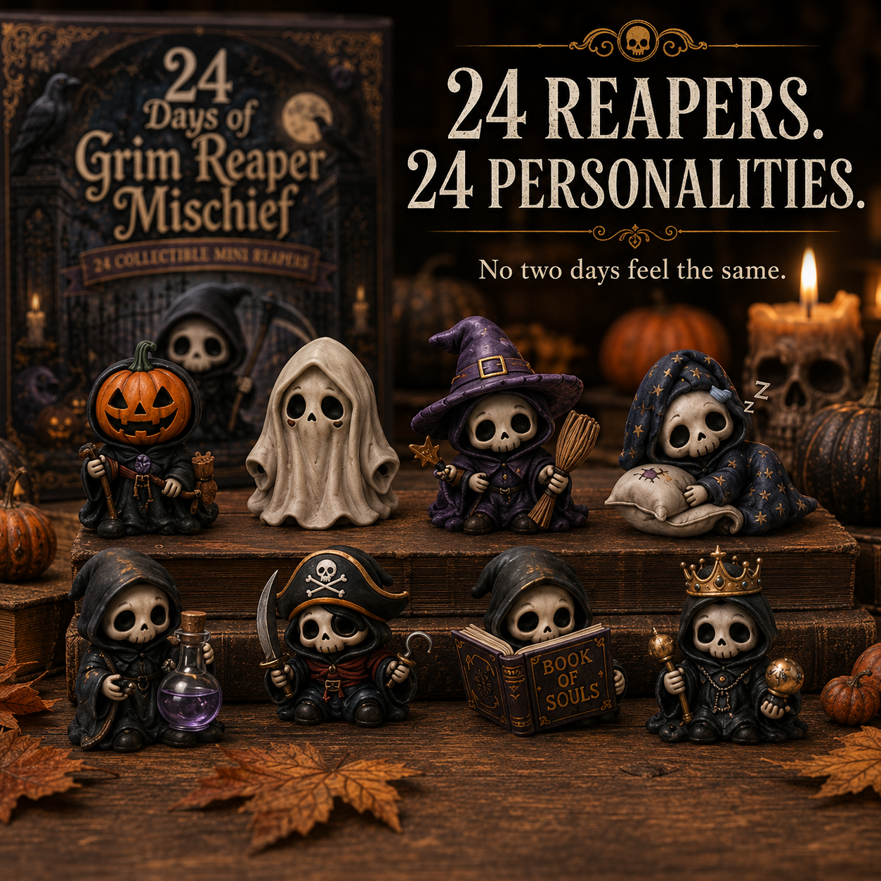 🔥Last Day 50% OFF-💀24 DAYS OF GRIM REAPER MISCHIEF|A Tiny Reaper Awaits Behind Every Door👻