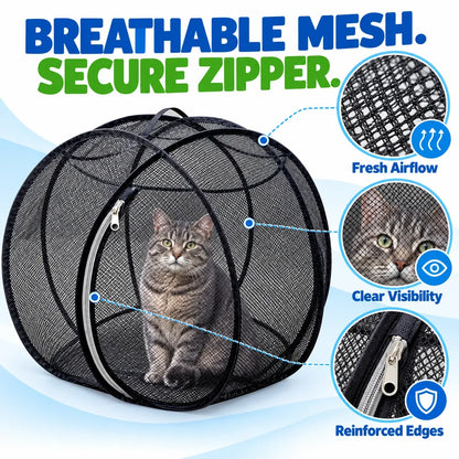 🐱🌿Rolling Mesh Cat Playpen