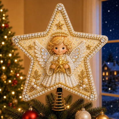 🔥Last Day 49% OFF - 🎄🎅Pearl Diamond Art Christmas Tree Topper Kit